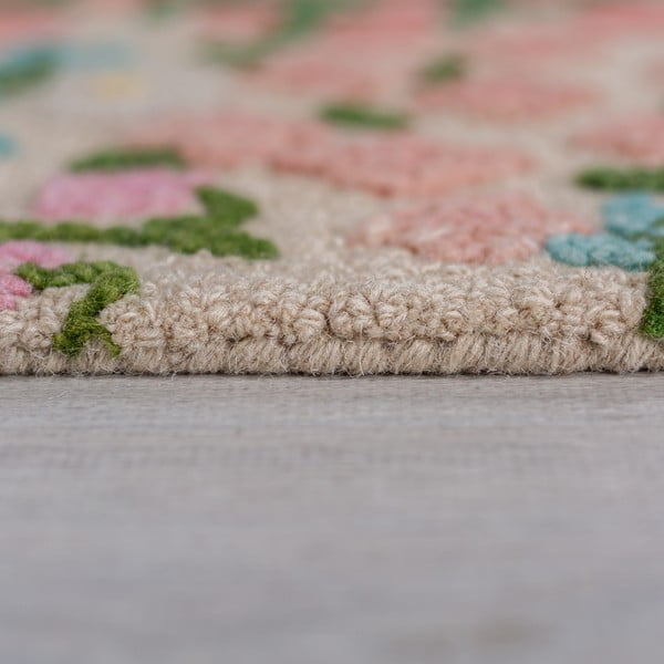 Cremefarbener, handgewebter Wollteppich, 120 × 170 cm Emilia Floral - Flair Rugs-image-4