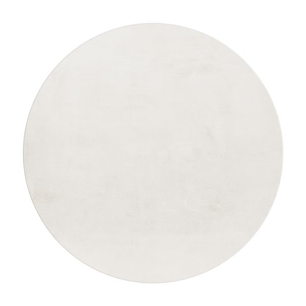 Cremefarbener, waschbarer, runder Teppich, Ø 120 cm Pouffy - Ayyildiz Carpets