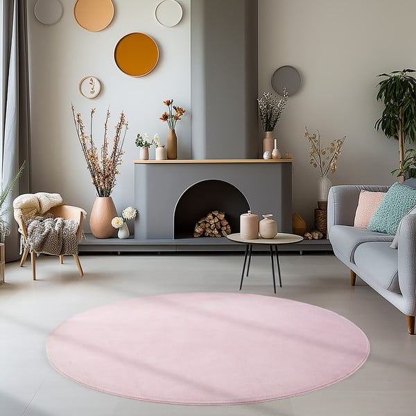 Rosa, waschbarer, runder Teppich, Ø 120 cm Sky - Ayyildiz Carpets-image-1