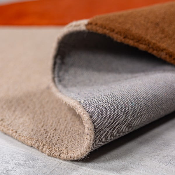 Handgewebter runder Wollteppich in Ziegelrot, Ø 150 cm Mia Segment - Flair Rugs-image-3