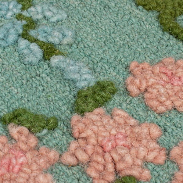 Handgewebter Wollteppich in Mentholfarbe, 120 × 170 cm Emilia Floral - Flair Rugs-image-2