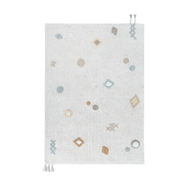 Cremefarbener, waschbarer, handgewebter Baumwoll-Kinderteppich, 140 x 200 cm Kim - Lorena Canals