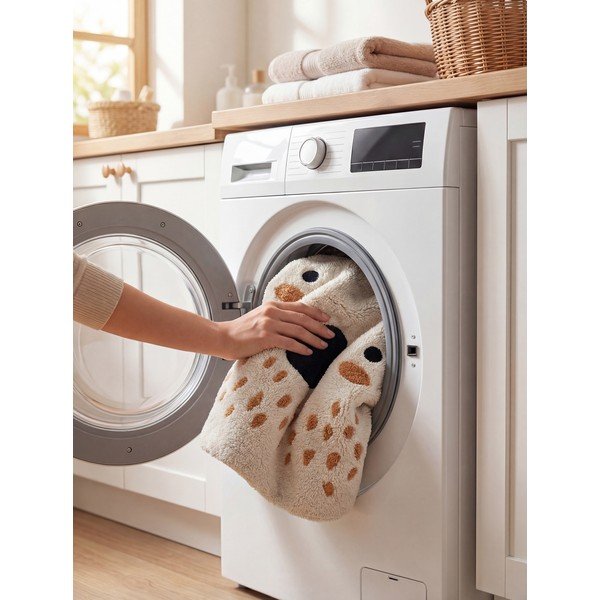 Cremefarbener, waschbarer/handgewebter Baumwoll-Kinderteppich, 120 × 137 cm Snuggle Nienchen - Hanse Home-image-3