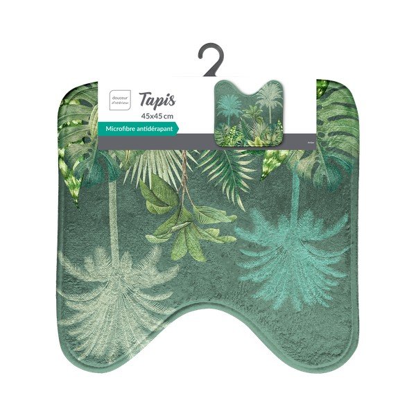 Grüne Textil-Badezimmermatte für das WC, 45 × 45 cm Vagabonde - douceur d'intérieur-image-2