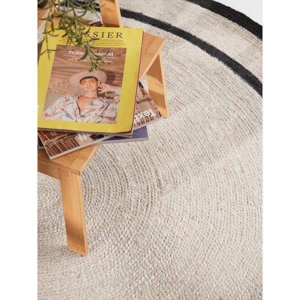 Doppelseitiger, handgewebter runder Jute-Teppich in einem hellen Naturton, Ø 150 cm Lina - Hanse Home-image-2