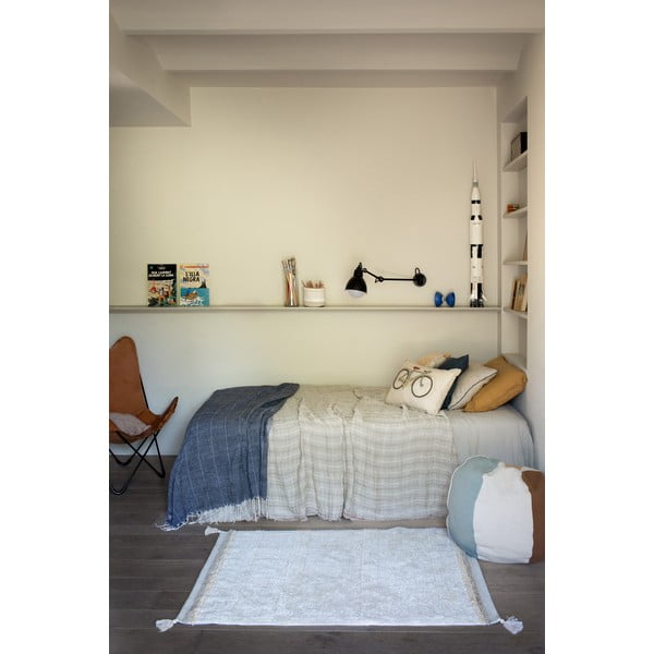Cremefarbener, waschbarer, handgewebter Baumwollteppich, 120 x 160 cm Bloom Natural - Lorena Canals-image-4