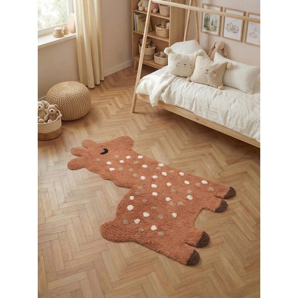 Brauner, waschbarer/handgewebter Baumwollteppich für Kinder, 89 x 120 cm Snuggle Gino - Hanse Home-image-1