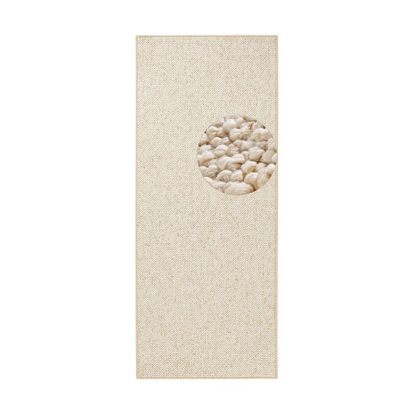 Cremefarbener Läufer 80 × 200 cm Wolly - Hanse Home