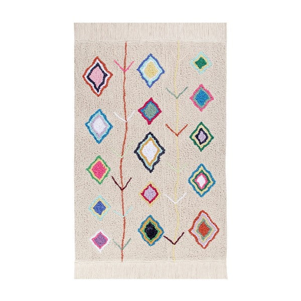 Cremefarbener, waschbarer, handgewebter Baumwollteppich, 170 × 240 cm Kaarol - Lorena Canals