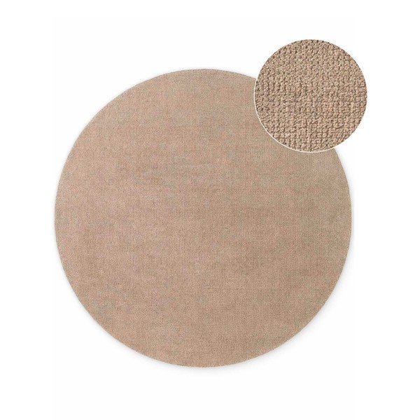 Beiger, handgewebter, runder Wollteppich, Durchmesser 160 cm Greenwich - Ted Baker