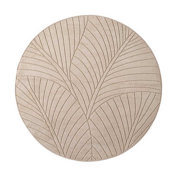 Beiger runder Teppich für drinnen und draußen, Ø 80 cm Nova 1203 - Ayyildiz Carpets