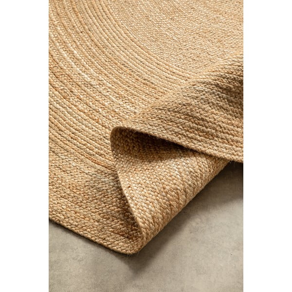 Doppelseitiger runder Jute-Teppich in Naturfarbe, Ø 140 cm Braided - Hanse Home-image-3