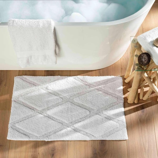 Weiße Badezimmermatte, 50 x 80 cm Thais - douceur d'intérieur-image-1
