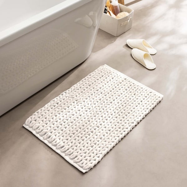 Cremefarbene Badezimmermatte, 50 x 80 cm Ariel - douceur d'intérieur-image-1