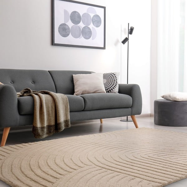 Beiger Wollteppich 200 × 290 cm Hague - Asiatic Carpets-image-1
