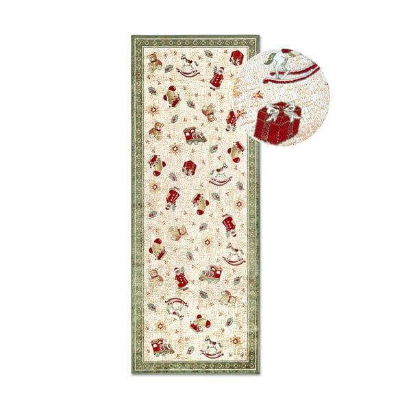 Grüner Läufer mit Weihnachtsmotiv und Baumwollanteil, 80 x 200 cm Toy's Delight Green Christmas - Villeroy&Boch