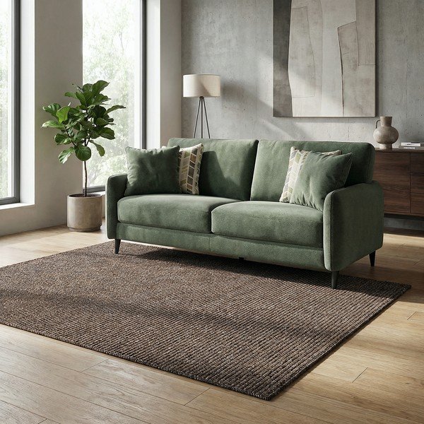 Dunkelbrauner, waschbarer Teppich, 120 × 170 cm Lumen Liso - Universal-image-1