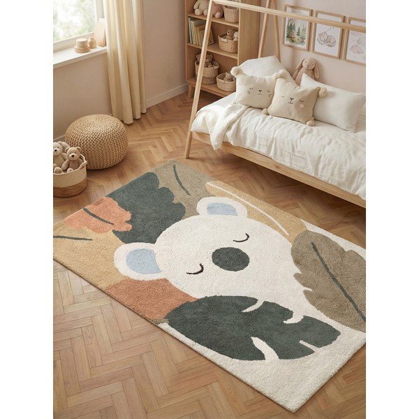 Cremefarbener, waschbarer/handgewebter Baumwoll-Kinderteppich, 140 x 200 cm Snuggle Rio - Hanse Home-image-1