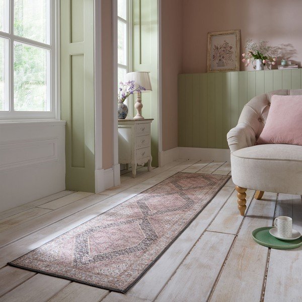 Rosa, waschbare Lauffläche, 60 x 230 cm Briony Traditional - Flair Rugs-image-1