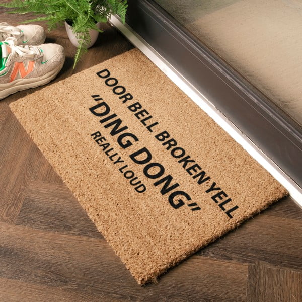 Fußmatte aus Kokosfasern, 40 x 60 cm Yell Ding Dong - Artsy Doormats-image-1