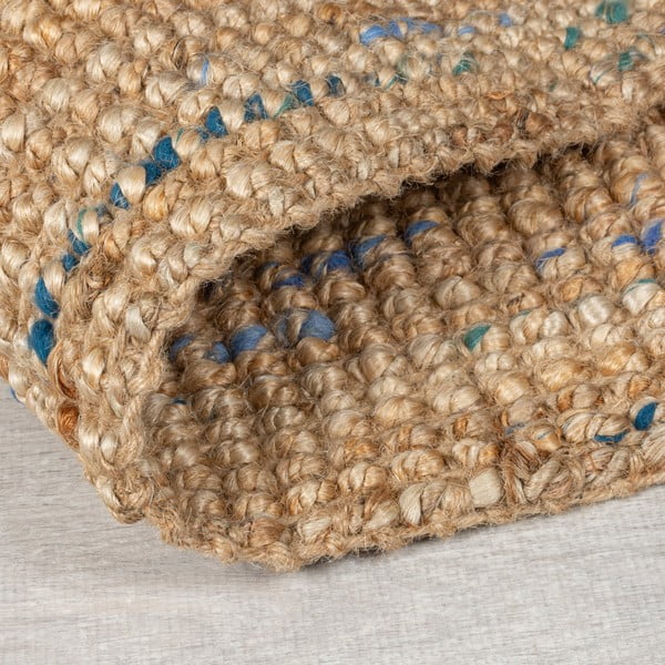 Blauer/naturfarbener, handgewebter Jute-Teppich, 120 × 170 cm Jute Boucle Blue - Flair Rugs-image-3