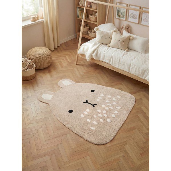 Beiger, waschbarer, handgewebter Baumwoll-Kinderteppich, 120 × 152 cm Snuggle Pucki - Hanse Home-image-1
