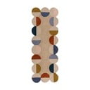 Beiger, handgewebter Läufer aus Wolle, 80 x 230 cm Mia Scallop Frame - Flair Rugs