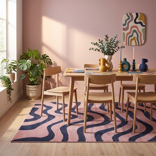 Blauer/rosa Teppich 160x230 cm Aurora – ESTE-image-2