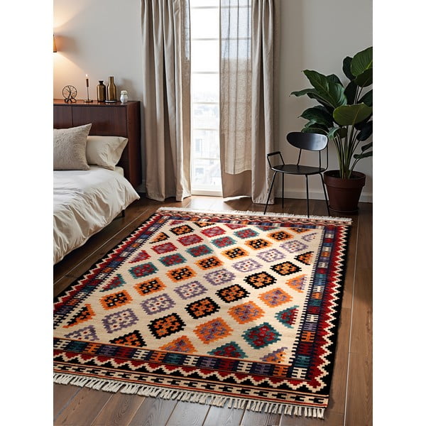 Roter, beidseitig nutzbarer/handgewebter Wollteppich, 160 x 230 cm Kamal Kian - Hanse Home-image-1