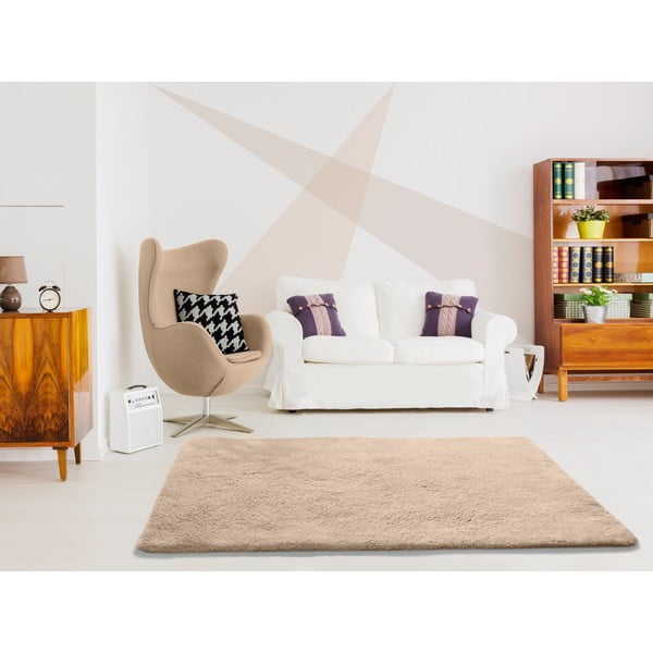 Beige Teppich 140x200 cm Alpaca Liso – Universal-image-1
