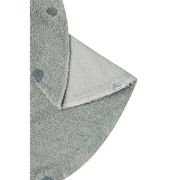 Hellgrüner, waschbarer, handgewebter Baumwoll-Kinderteppich, Ø 140 cm Round Dot Blue Sage - Lorena Canals-image-4