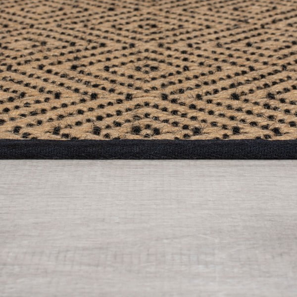 Schwarzer/naturfarbener Jute-Läufer 60 × 800 cm Diamond - Flair Rugs-image-4