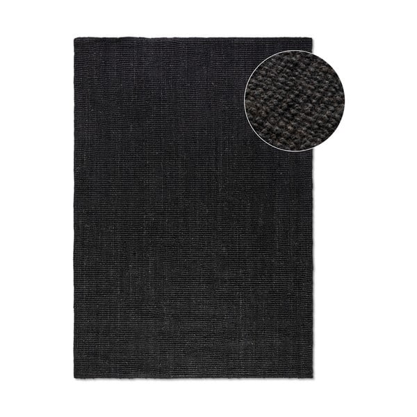 Schwarzer Jute-Teppich 120 × 170 cm Bouclé - Hanse Home