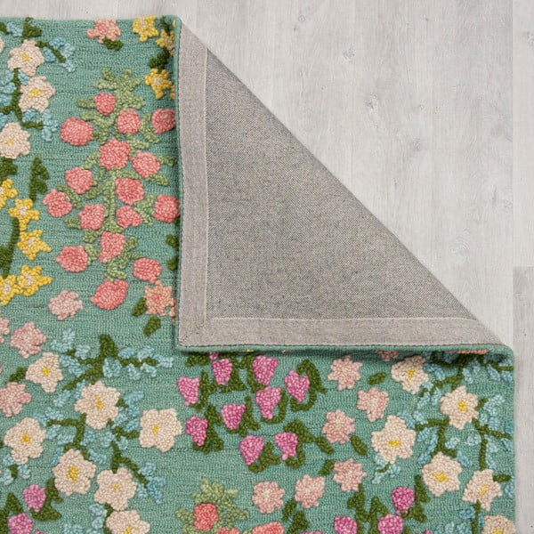 Handgewebter Wollteppich in Mentholfarbe, 120 × 170 cm Emilia Floral - Flair Rugs-image-3