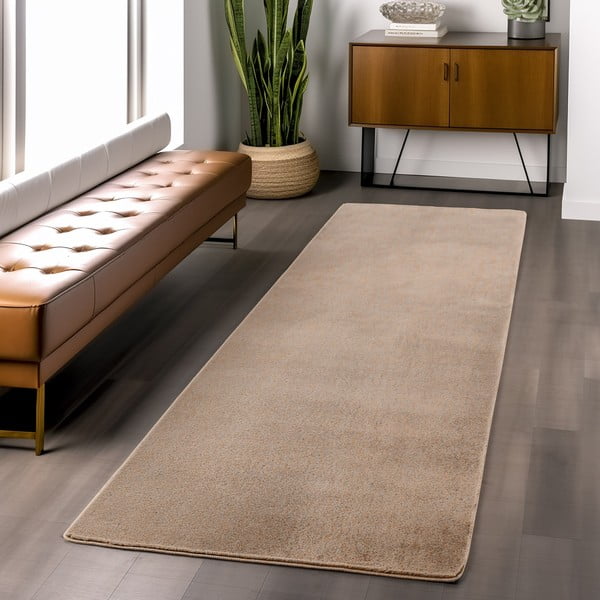 Beigefarbener, waschbarer Läufer, 80 x 250 cm Joy 1400 - Ayyildiz Carpets-image-1