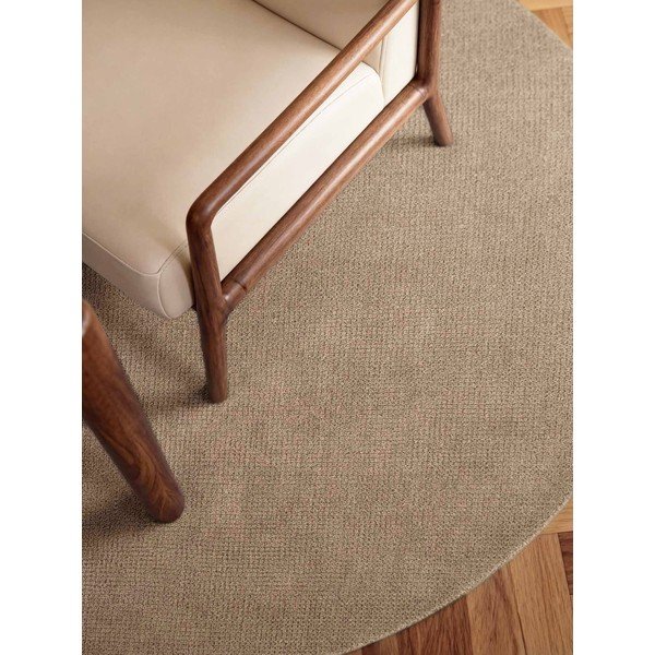 Beiger, handgewebter, runder Wollteppich, Durchmesser 160 cm Greenwich - Ted Baker-image-1