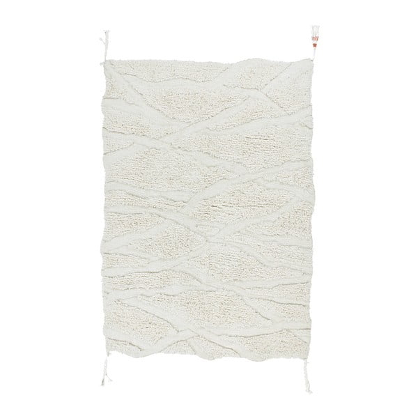 Weißer, waschbarer, handgewebter Wollteppich, 170 x 240 cm Enkang Ivory - Lorena Canals