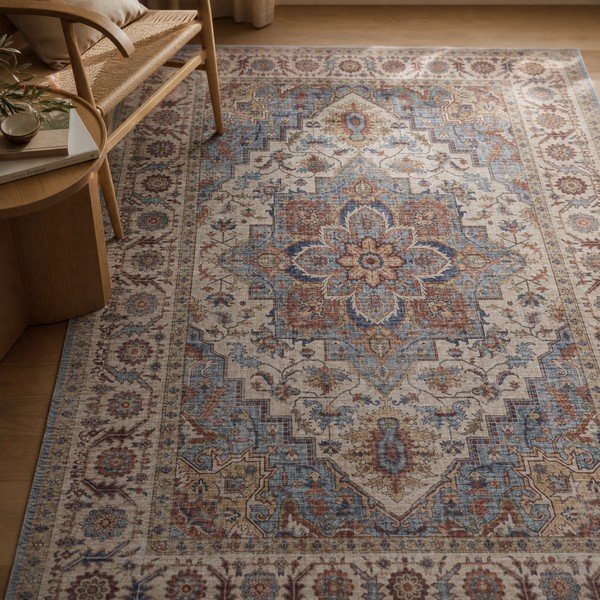 Blau-brauner Teppich, 200 × 290 cm Anthea - Hanse Home-image-1