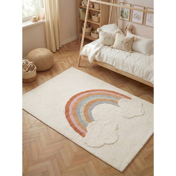 Cremefarbener, waschbarer/handgewebter Baumwoll-Kindenteppich, 140 x 200 cm Snuggle Petite - Hanse Home-image-1