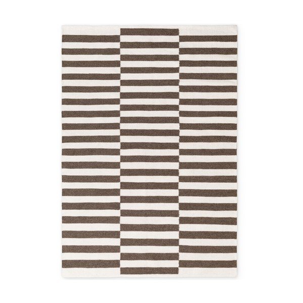 Weiß/brauner, beidseitig nutzbarer, handgewebter Wollteppich, 160 × 230 cm Vika - Hanse Home
