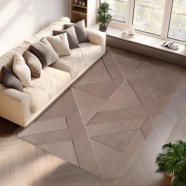 Hellbrauner, waschbarer Teppich, 80 x 150 cm Pompei 1613 - Ayyildiz Carpets-image-1