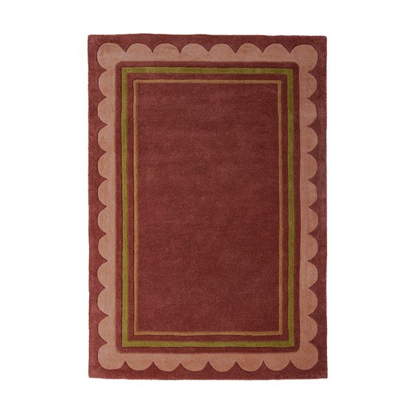 Weinroter, handgewebter Wollteppich, 120 × 170 cm Lois - Flair Rugs