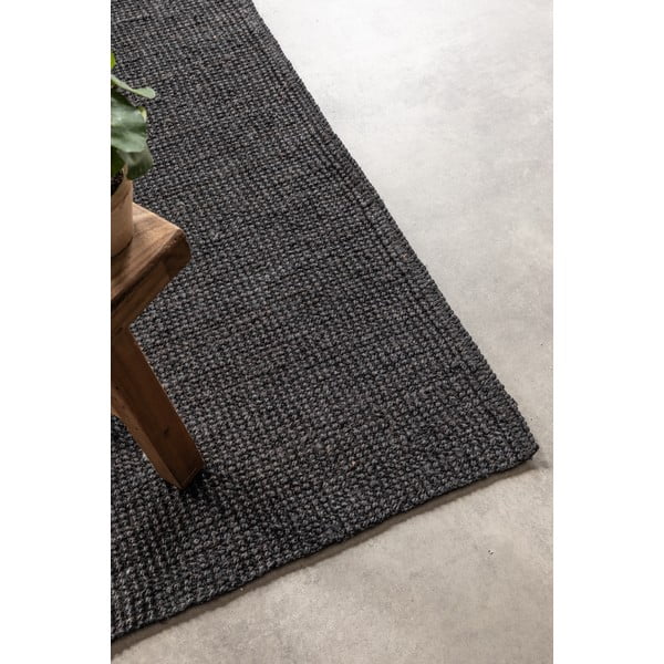 Schwarzer Jute-Teppich 120 × 170 cm Bouclé - Hanse Home-image-4