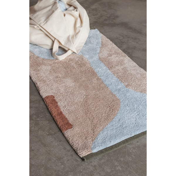 Waschbarer Baumwollteppich in Hellblau und Beige, 50 x 80 cm Figura - Mette Ditmer Denmark-image-1