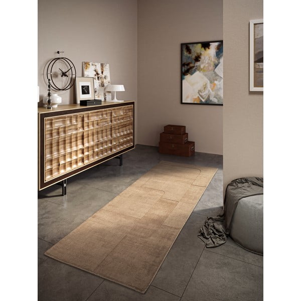 Beiger, handgewebter Läufer aus Wolle, 80 x 250 cm Charlotte - Villeroy&Boch-image-1