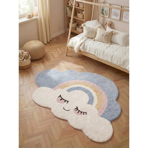 Cremefarbener, waschbarer/handgewebter Baumwoll-Kinderteppich, 140 x 200 cm Snuggle Nappi - Hanse Home-image-1
