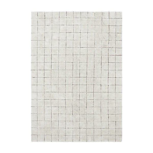Cremefarbener, waschbarer, handgewebter Baumwollteppich, 120 × 160 cm Mosaic - Lorena Canals