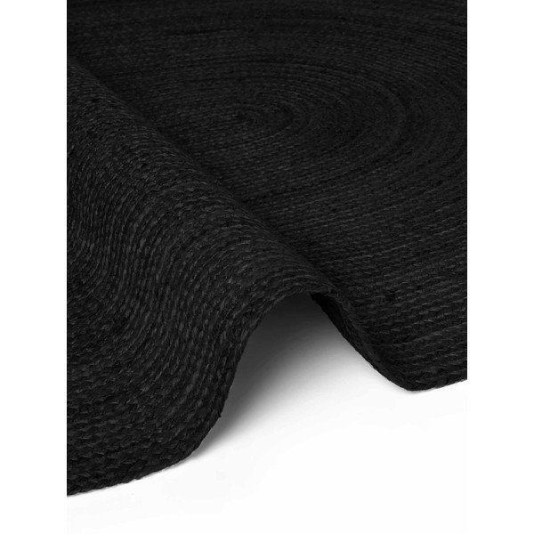Schwarzer, beidseitig nutzbarer/handgewebter Jute-Teppich, 160 × 230 cm Braided - Hanse Home-image-4