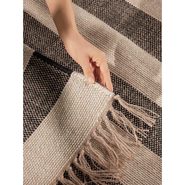 Schwarz/Creme, beidseitig nutzbar, handgewebter Jute-Teppich, 120 × 170 cm Playa - Hanse Home-image-2