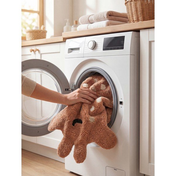 Brauner, waschbarer/handgewebter Baumwollteppich für Kinder, 89 x 120 cm Snuggle Gino - Hanse Home-image-3